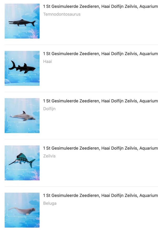 Gesimuleerde zeedieren assortiment per stuk