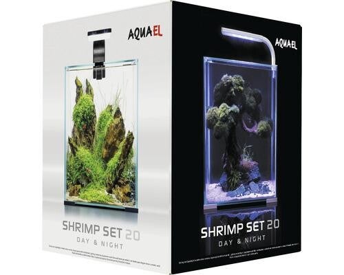 AquaEL Shrimp Set Smart day & night 20 zwart en wit 25 x 25 x 30 cm