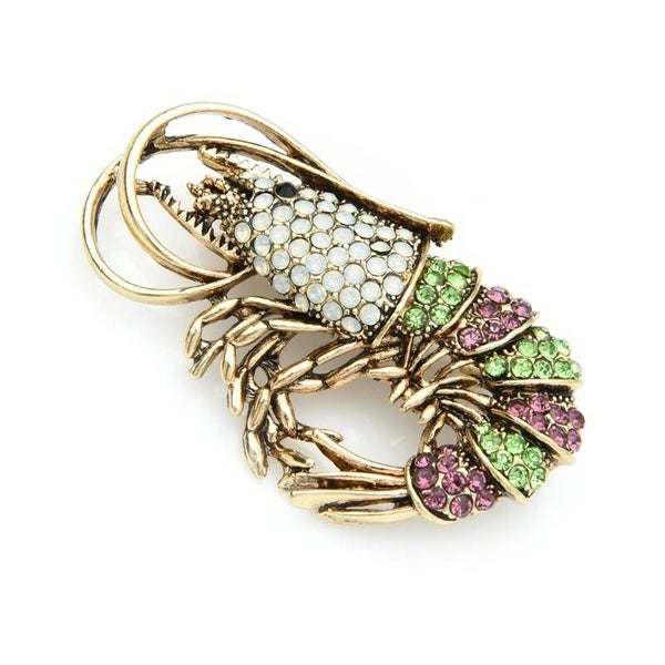 Trendy vintage garnalen broche