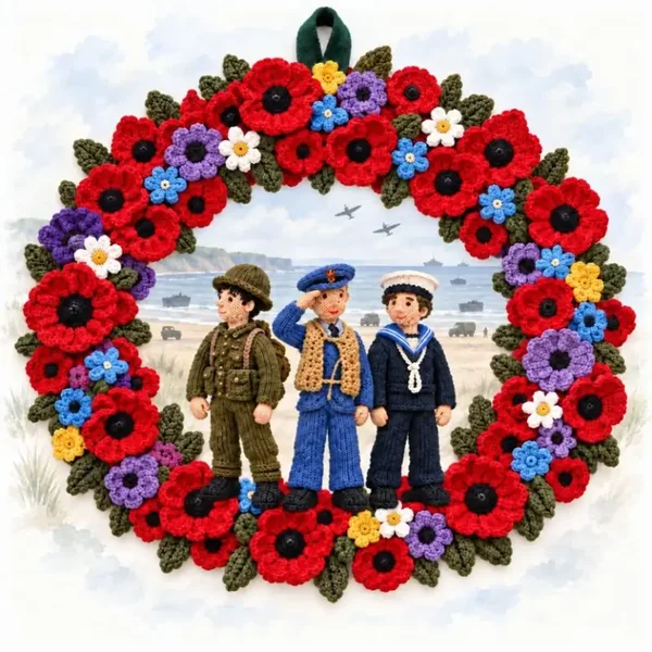The Longest Yarn Wreath of Remembrance Card