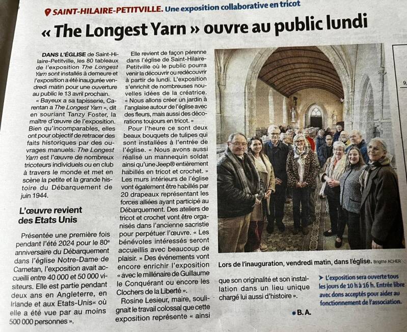 Article de la Presse de La Manche du dimanche 12 avril 2026 sur l'ouverture au public et les futurs projets