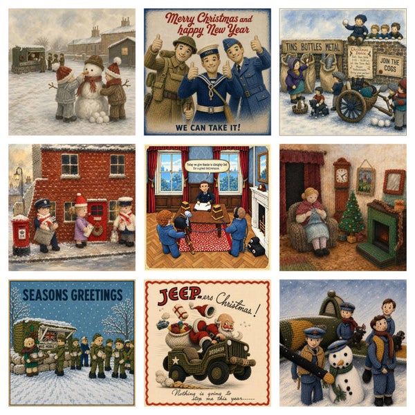 Pack of 5 Christmas cards (assorted designs)