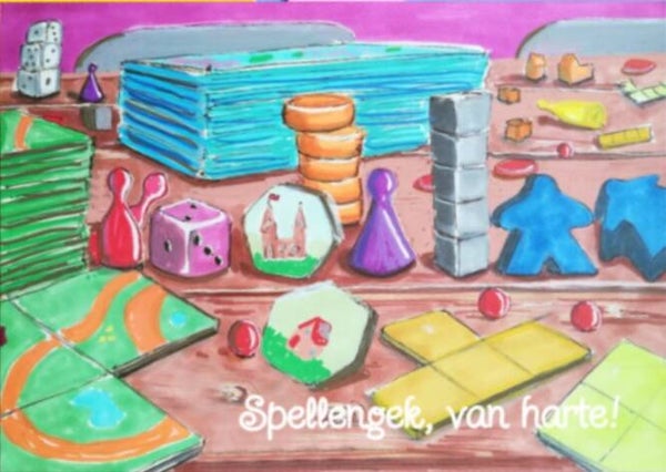 Postkaart: Spellengek Van Harte!