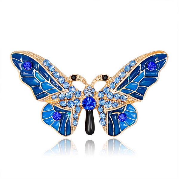 Sapphire Sky Butterfly Brooch