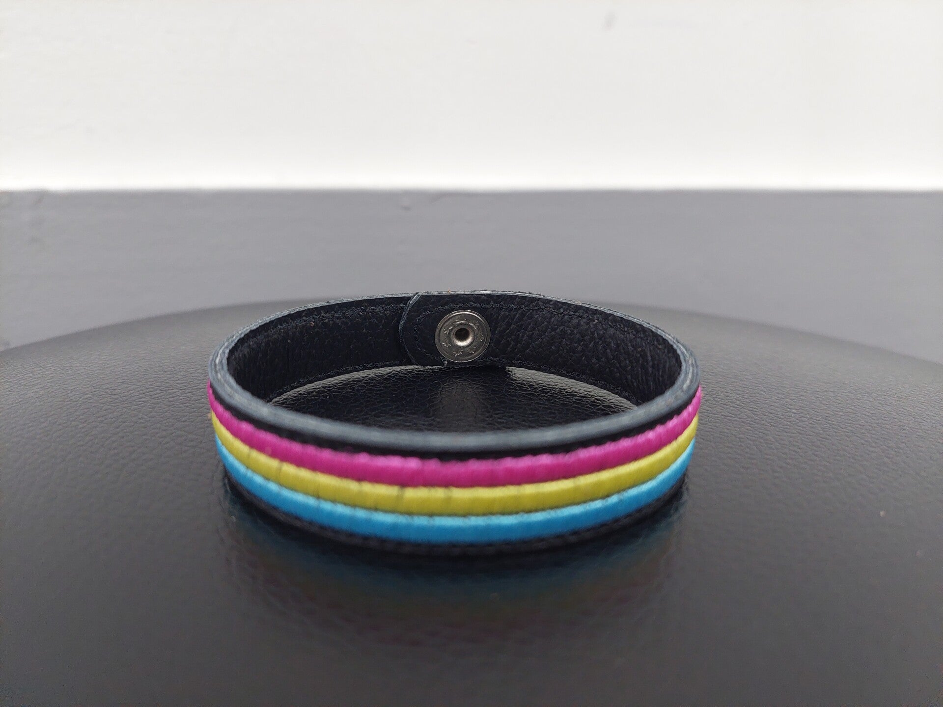 Leren armband Panseksuele vlag