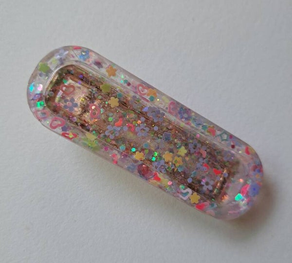 Sparkling Starry Heart Glitter Hairclip