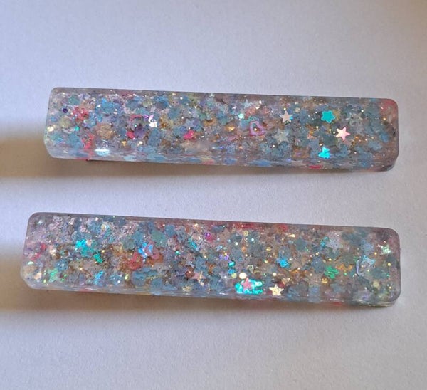 Twinkling Northern Lights Glitter Hairclip Set