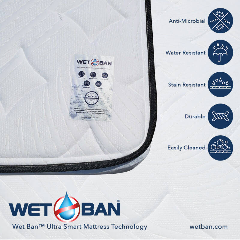 WetBan™ sleeper mattresses are engineered with innerspring support to provide the ideal balance of support and softness.