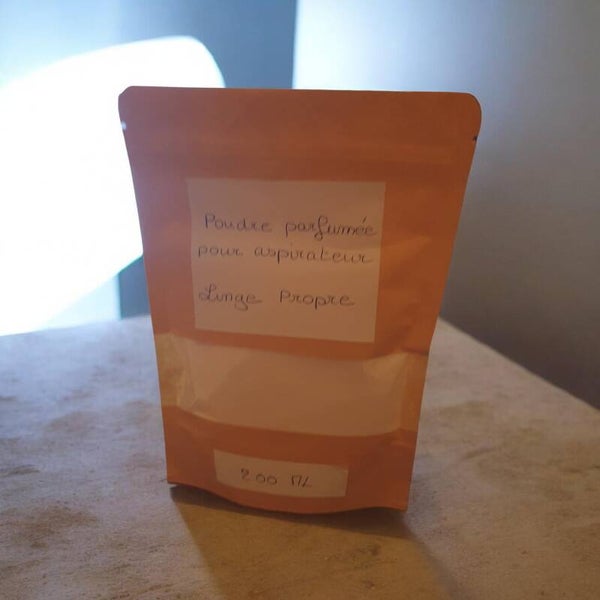 Poudre d'aspirateur parfumée Linge propre
