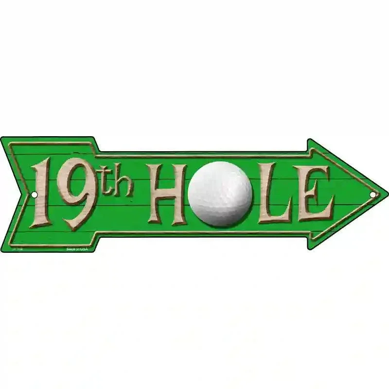 19th Hole Novelty Metal Arrow Sign