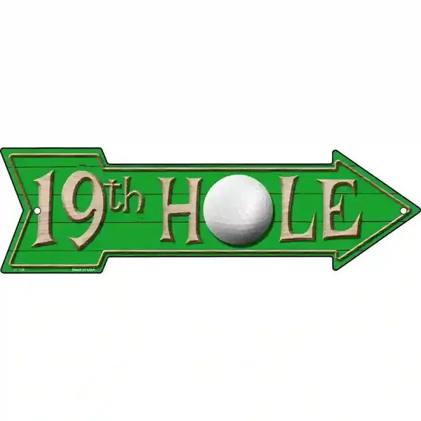 19th Hole Novelty Metal Arrow Sign