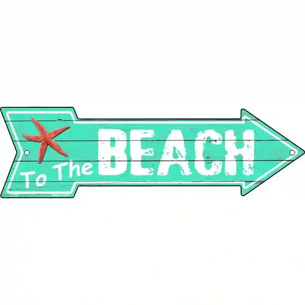 To The Beach Novelty Metal Arrow Sign
