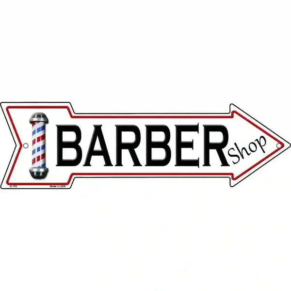 Barber Shop Novelty Metal Arrow Sign