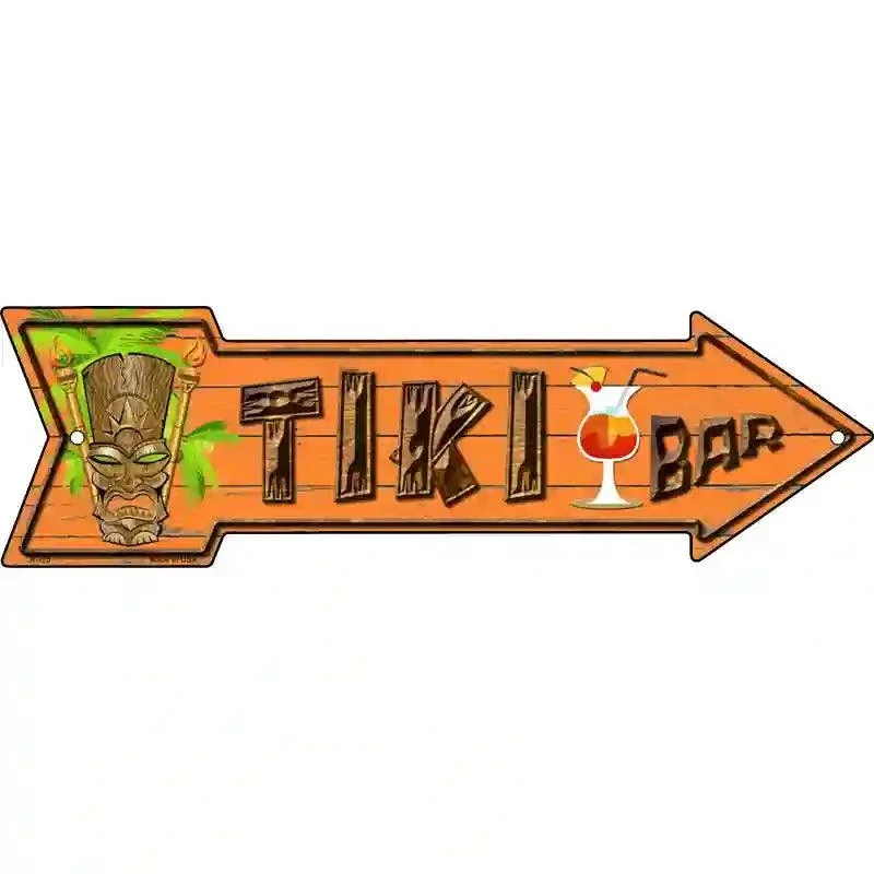Tiki Bar Novelty Metal Arrow Sign