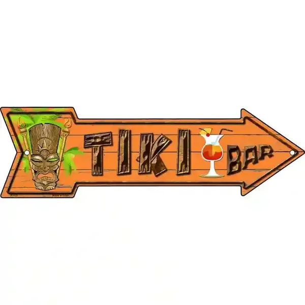 Tiki Bar Novelty Metal Arrow Sign