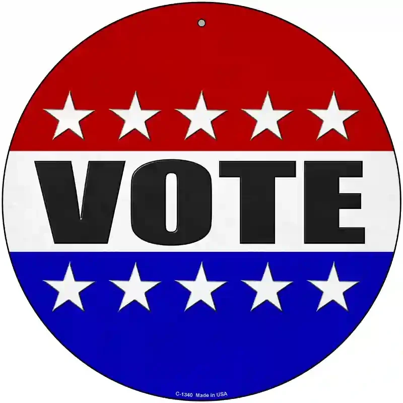 Vote Novelty Metal Circle