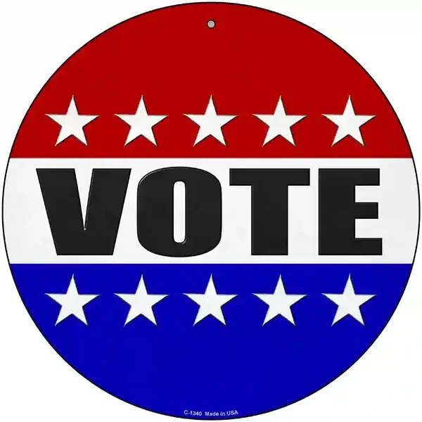 Vote Novelty Metal Circle