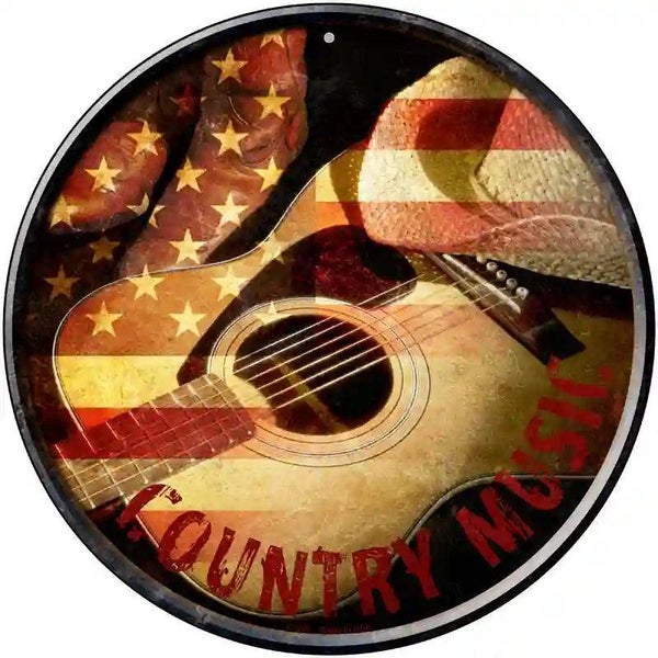 Country Music Novelty Metal Circular Sign