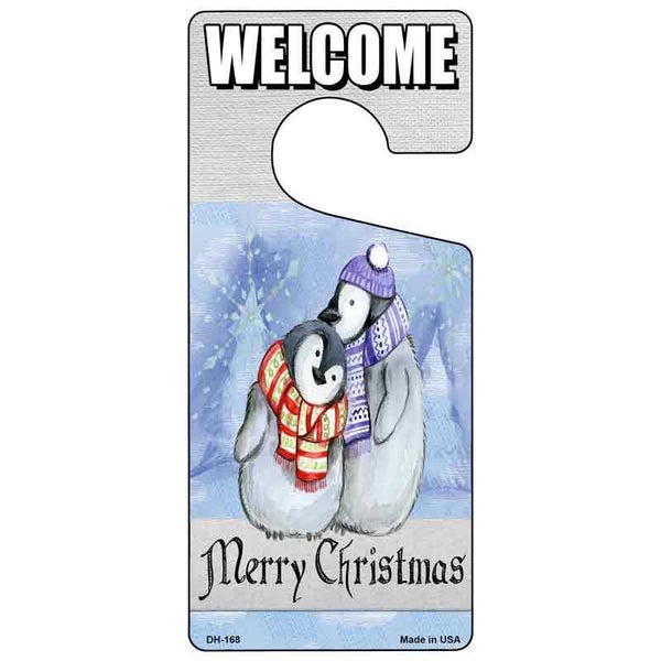 Merry Christmas Penguin Novelty Metal Door Hanger DH-168