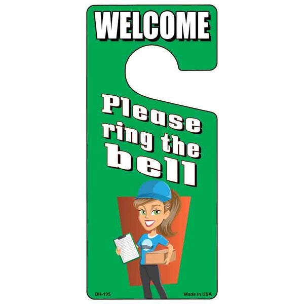 Please Ring the Bell Novelty Metal Door Hanger DH-195