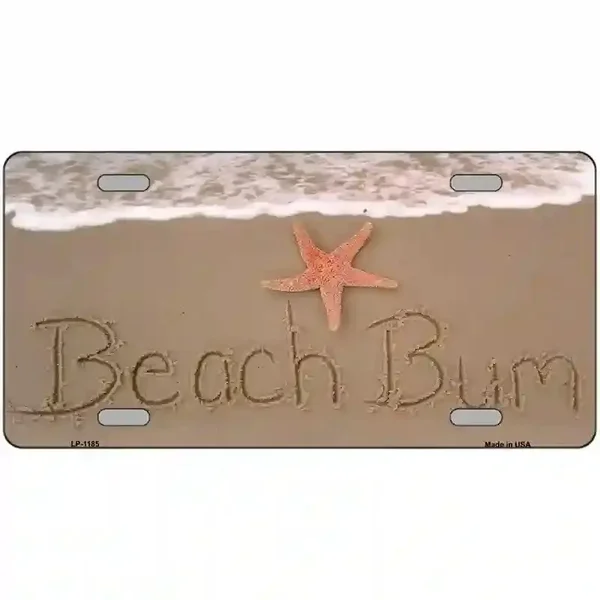 Beach Bum Novelty Metal License Plate