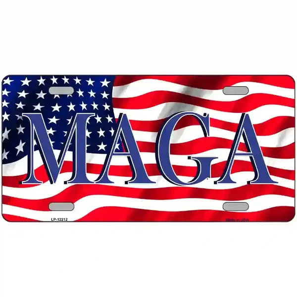 MAGA Flag Novelty Metal License Plate