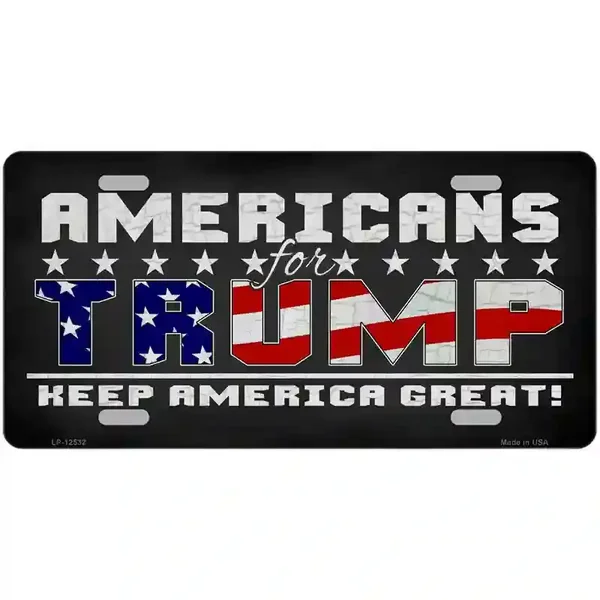 Americans For Trump Novelty Metal License Plate