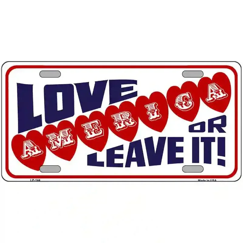 Love America or Leave It Metal Novelty License Plate