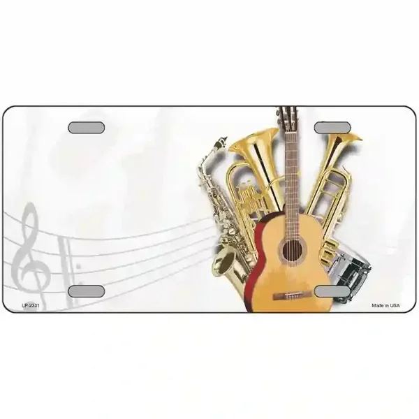 Musical Instruments Offset Metal Novelty License Plate