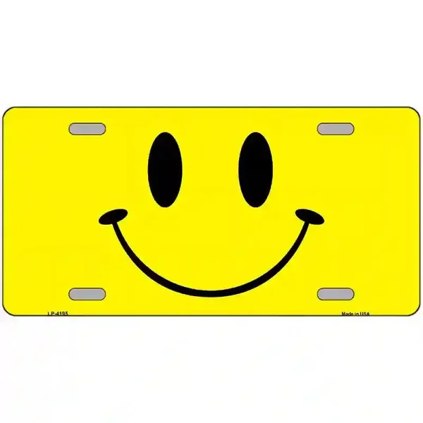 Happy Face Metal Novelty License Plate