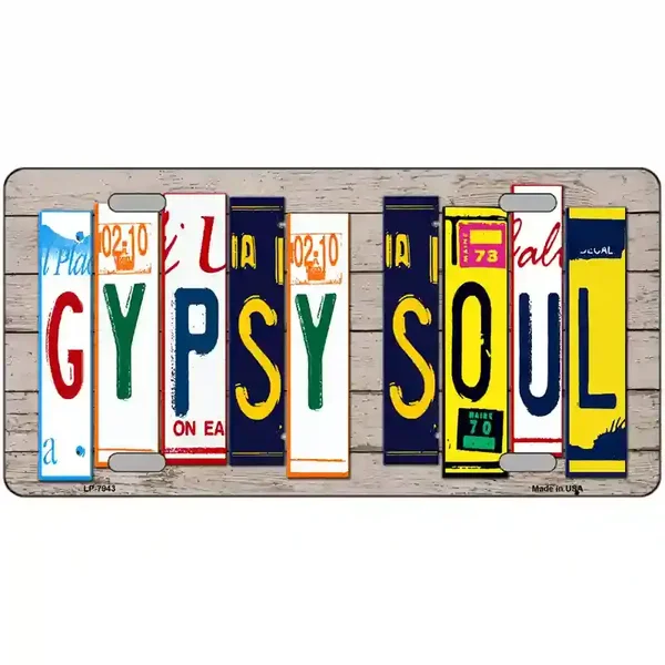 Gypsy Soul Wood License Plate Art Novelty Metal License Plate