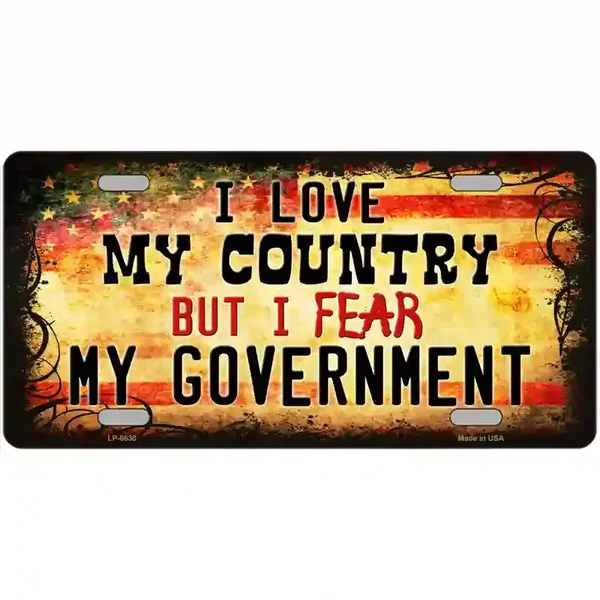 I Love My Country Metal Novelty License Plate