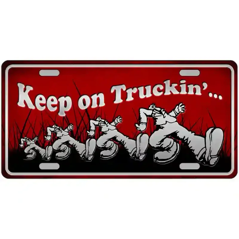 Keep On Trucking Metal Novelty License Plate