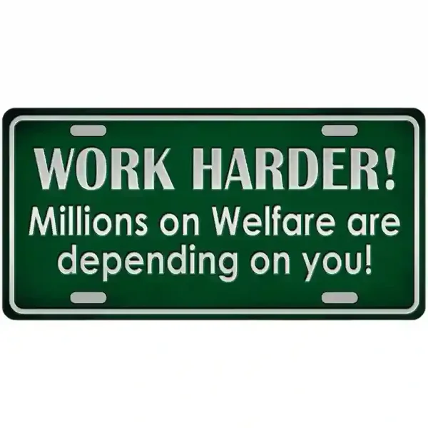 Work Harder Metal Novelty License Plate