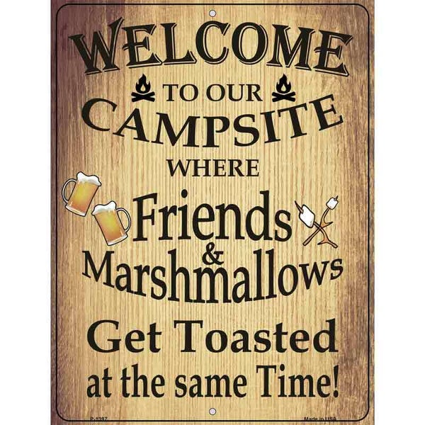 Campsite Metal Novelty Parking Sign