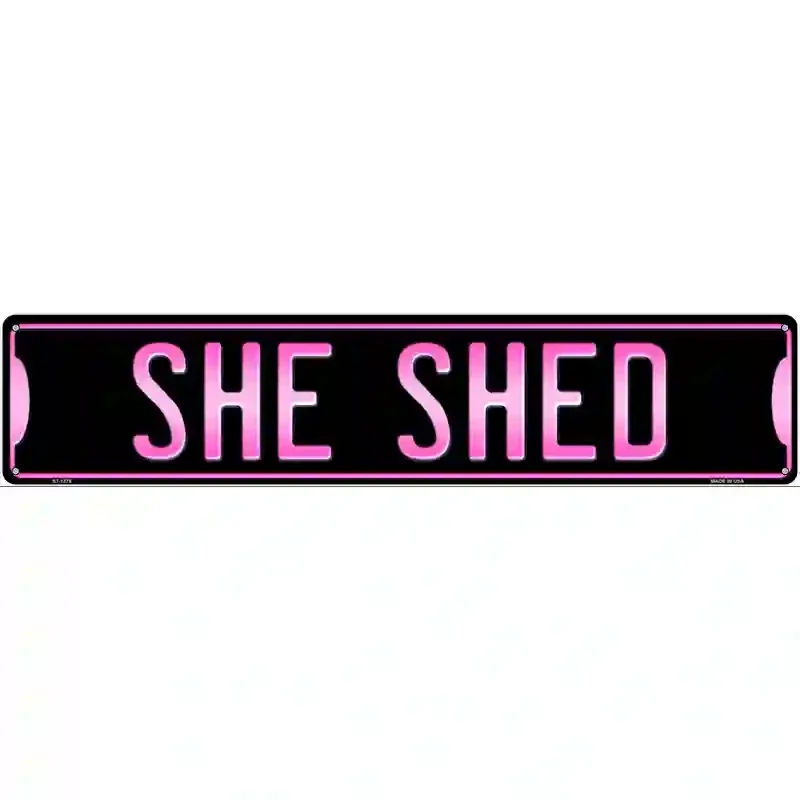 She Shed Novelty Metal Street Sign
