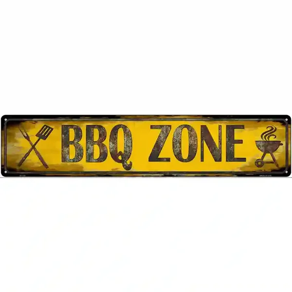 BBQ Zone Novelty Street Sign