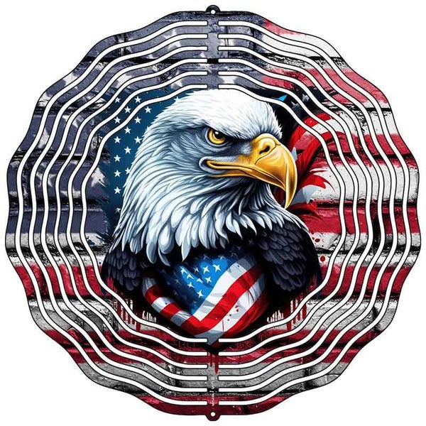 Eagle American Flag Novelty Metal Wind Spinner WCS-029