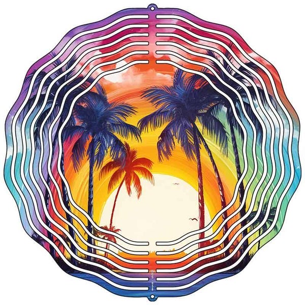 Palms and Clouds Novelty Metal Wind Spinner WCS-058
