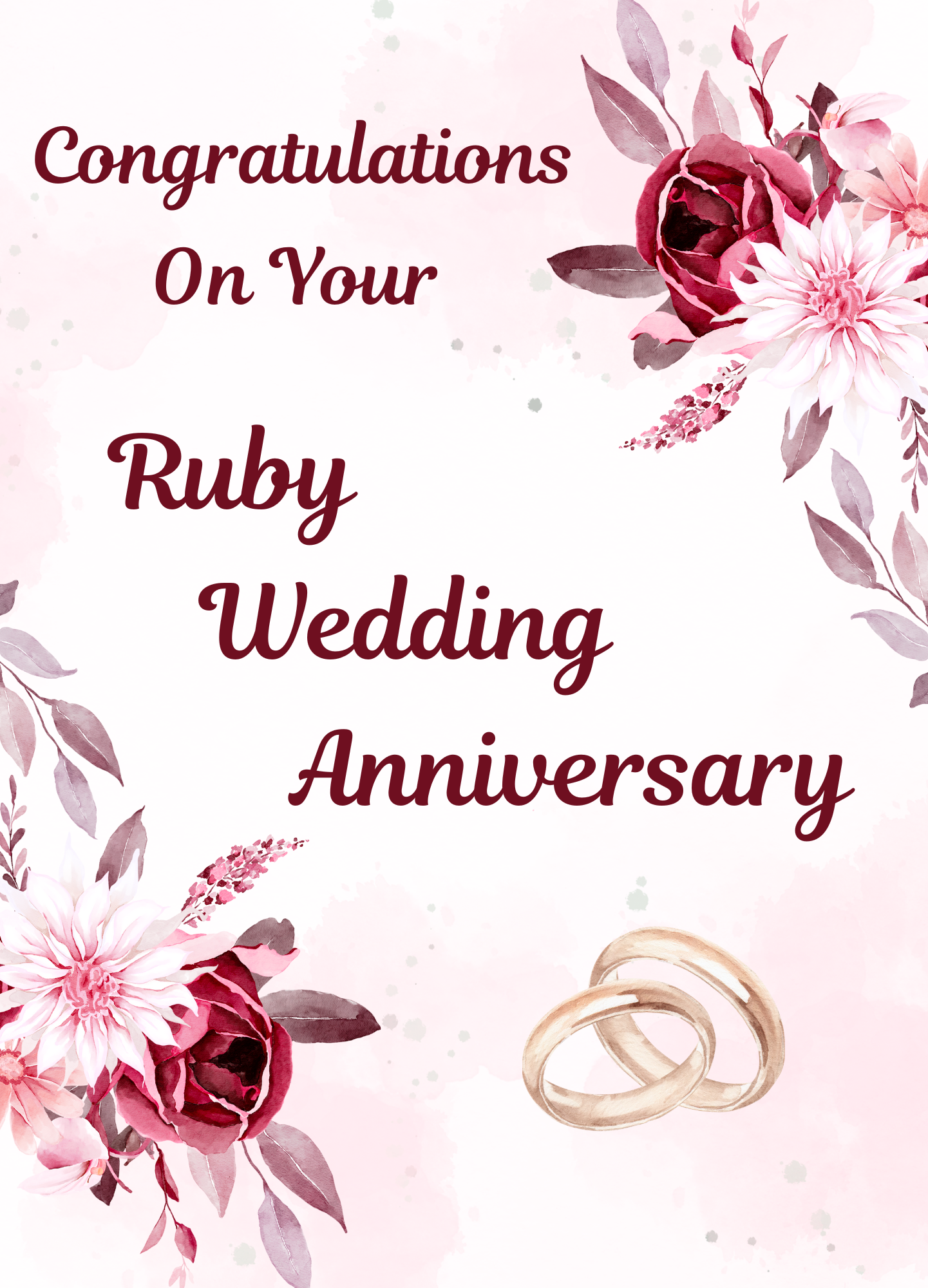 Ruby Wedding Anniversary RWA 2559