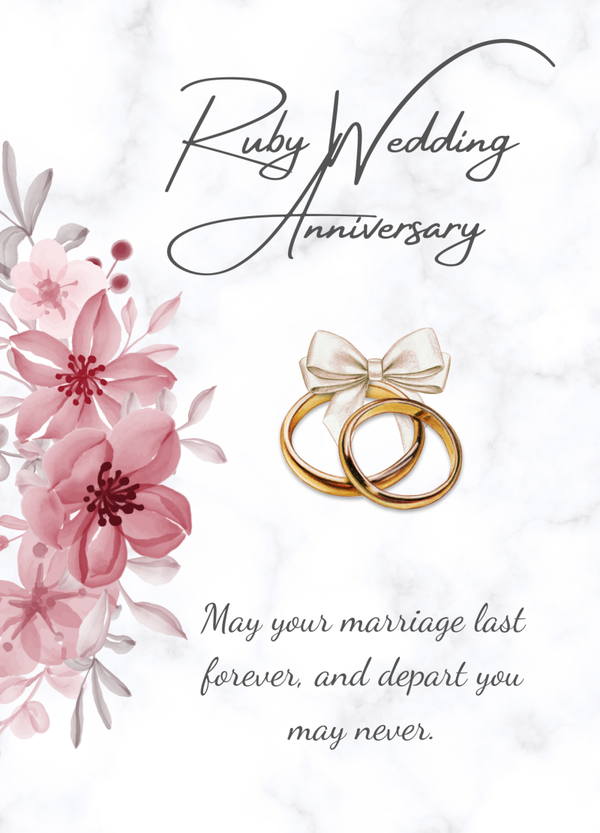 Ruby Wedding Anniversary RWA 2567