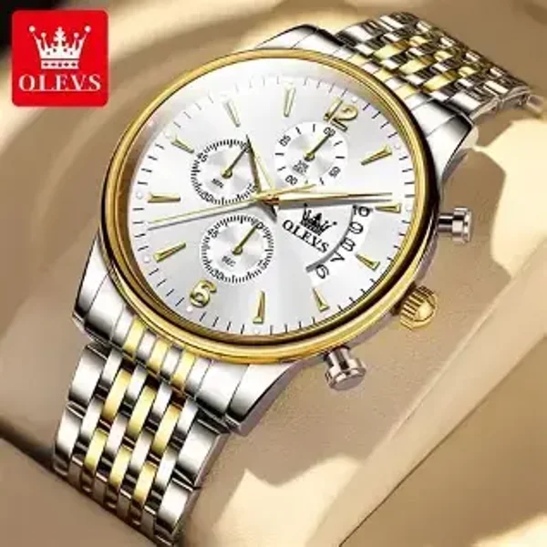 OLEVS Two-Tone Classic Chronograph Watch