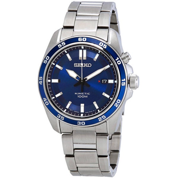 SEIKO Kinetic 100M Blue Dial Stainless Steel Watch