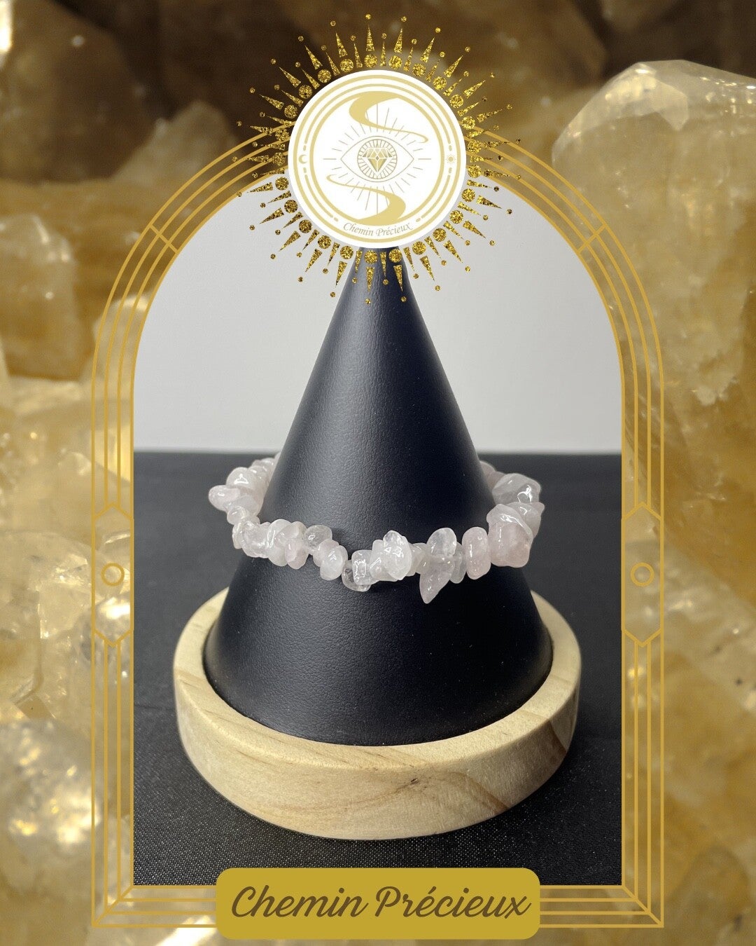 Bracelet collection "pépite" - quartz rose