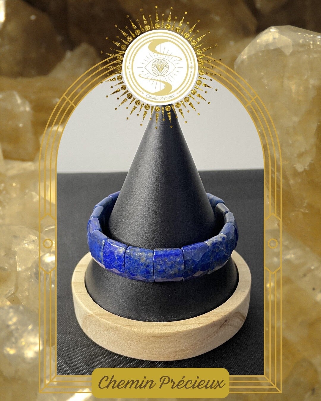 Bracelet collection "carré précieux" - lapis-lazuli