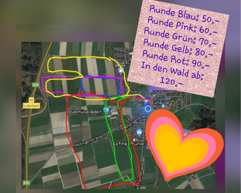 Preisliste und Routenplan für Ponyreiten in Deitingen