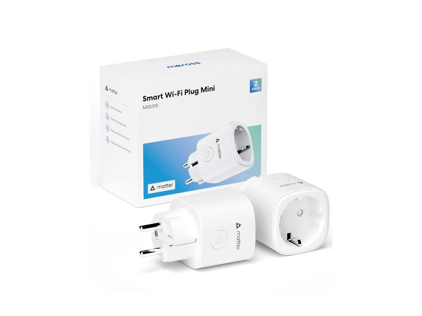 Meross MSS315 Matter Smart Plug älypistorasia