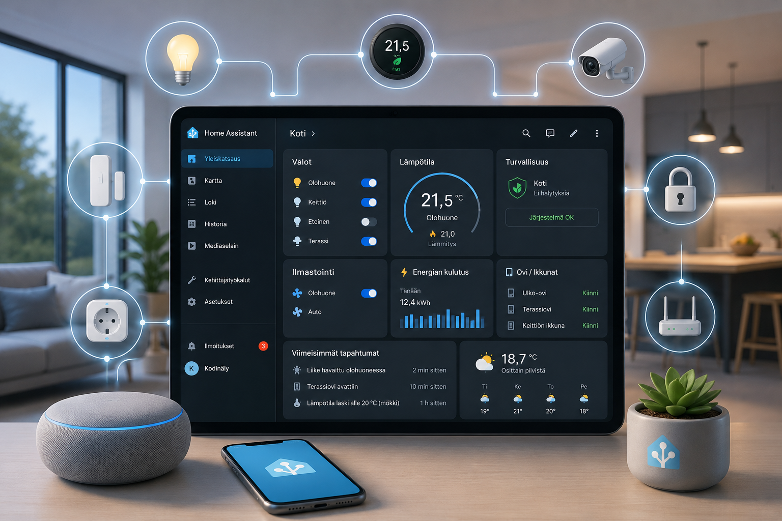 Home Assistant -automaatiot älykodissa