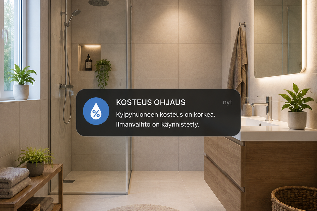 Kylpyhuoneen kosteuden seuranta Home Assistantilla