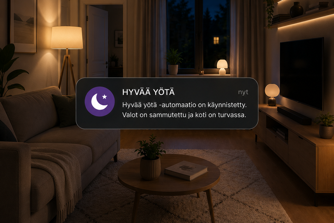 Home Assistantin hyvää yötä -automaatio